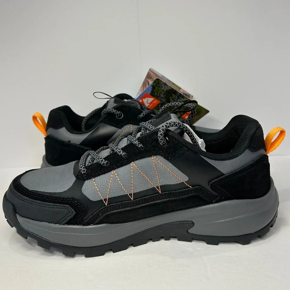 Ozark Trail Mens Hike Low Waterproof Hiking Shoes Black Grey Men's Size‎ 7 New
